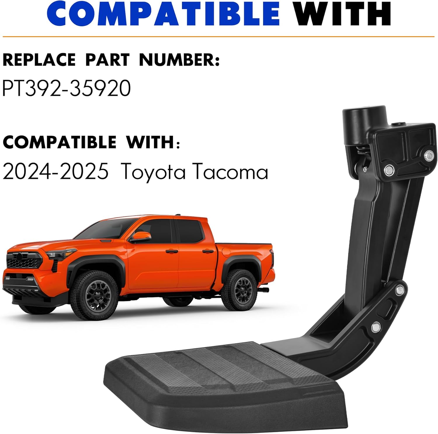Rear Bed Step Compatible with Toyota Tacoma 2024 2025 Retractable Bumper Tailgate Step Replace # PT392-35920