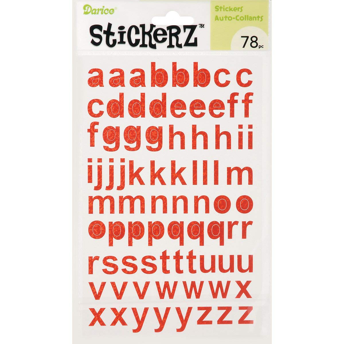 Darice 1214-06 Glitzer-Alphabet-Aufkleber, Mehrfarbig, 12,7 x 20,3 cm