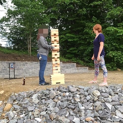 Miniatura 5 de LONEA Ice Breaker Questions Tumbling Wood Balance Stacking Blocks Juego de torre  Conócete a los demás Juegos de fiesta familiar - Iniciadores de