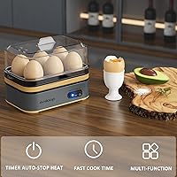 Vista 3 de Evoloop - Olla rápida para huevos eléctrica con capacidad para 6 huevos, para cocción de huevos blandos, medianos, duros, con máquina de escalfar