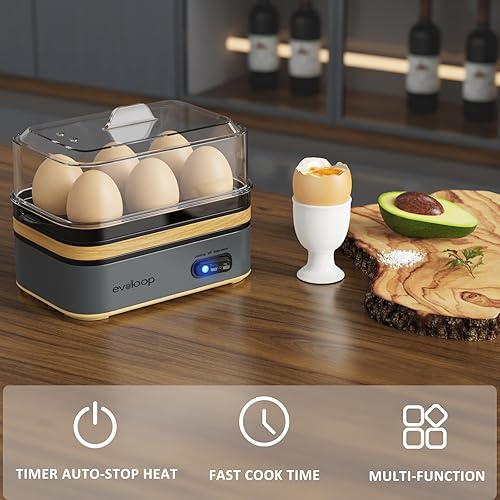 Miniatura 3 de Rapid - Olla eléctrica para 6 huevos con capacidad para 6 huevos, suave, mediano, duro, escalfador, máquina para hacer tortillas con apagado
