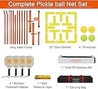 Vista 7 de Zdgao Pickleball Set with Net for Driveway, 22 FT Regulation Size Pickle Ball Net Set with Pickleballs, Court Markers and Carry Bag, Steady Metal