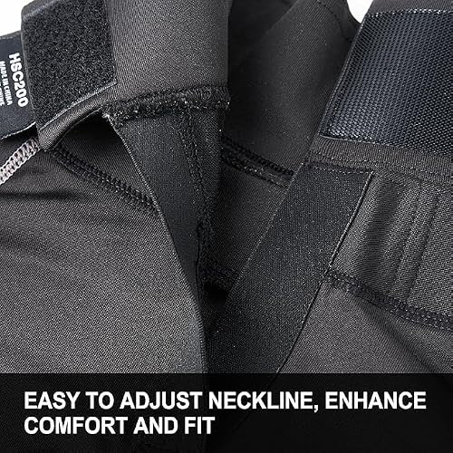 TronX Adult Mens Youth Boys Compression Shirt with Neckguard for Hockey - Long Sleeves with Integrated Neck Guard Neck Protect for Men Adult & Youth Boys (Youth, Small) Black