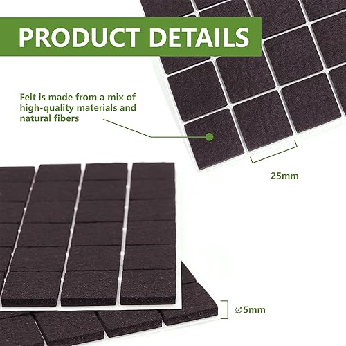 Vista 50 de Almohadillas de fieltro para muebles de madera dura, 68 unidades, almohadillas de muebles, protectores de suelo para pisos de madera dura