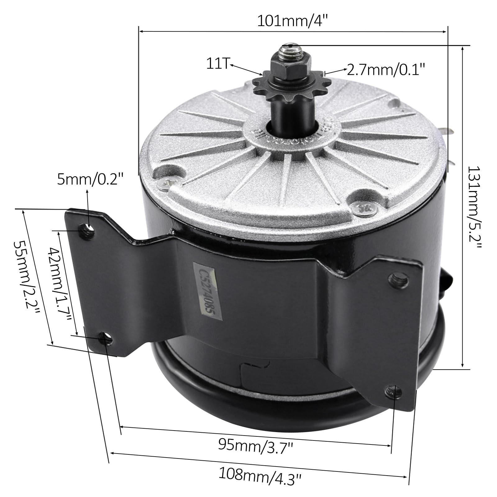 CWTD 36V 350W Electric Motor for X-Treme X-360/X-370, Razor E300, MX350, MX400 - High-Performance Motor for Go Karts, Scooters, and E-Bikes
