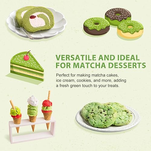 Miniatura 7 de Soeos Organic Matcha Powder, Matcha Green Tea Powder, 2 oz (57g), Antioxidant-Rich Japanese Matcha for Lattes, Smoothies and Baking, Recyclable Bags