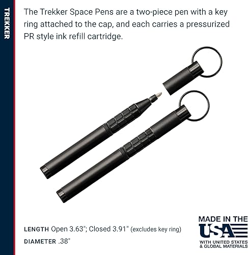 Miniatura 6 de Fisher Space Pen Trekker - Bolígrafo espacial, latón, negro mate, tinta negra, caja de regalo