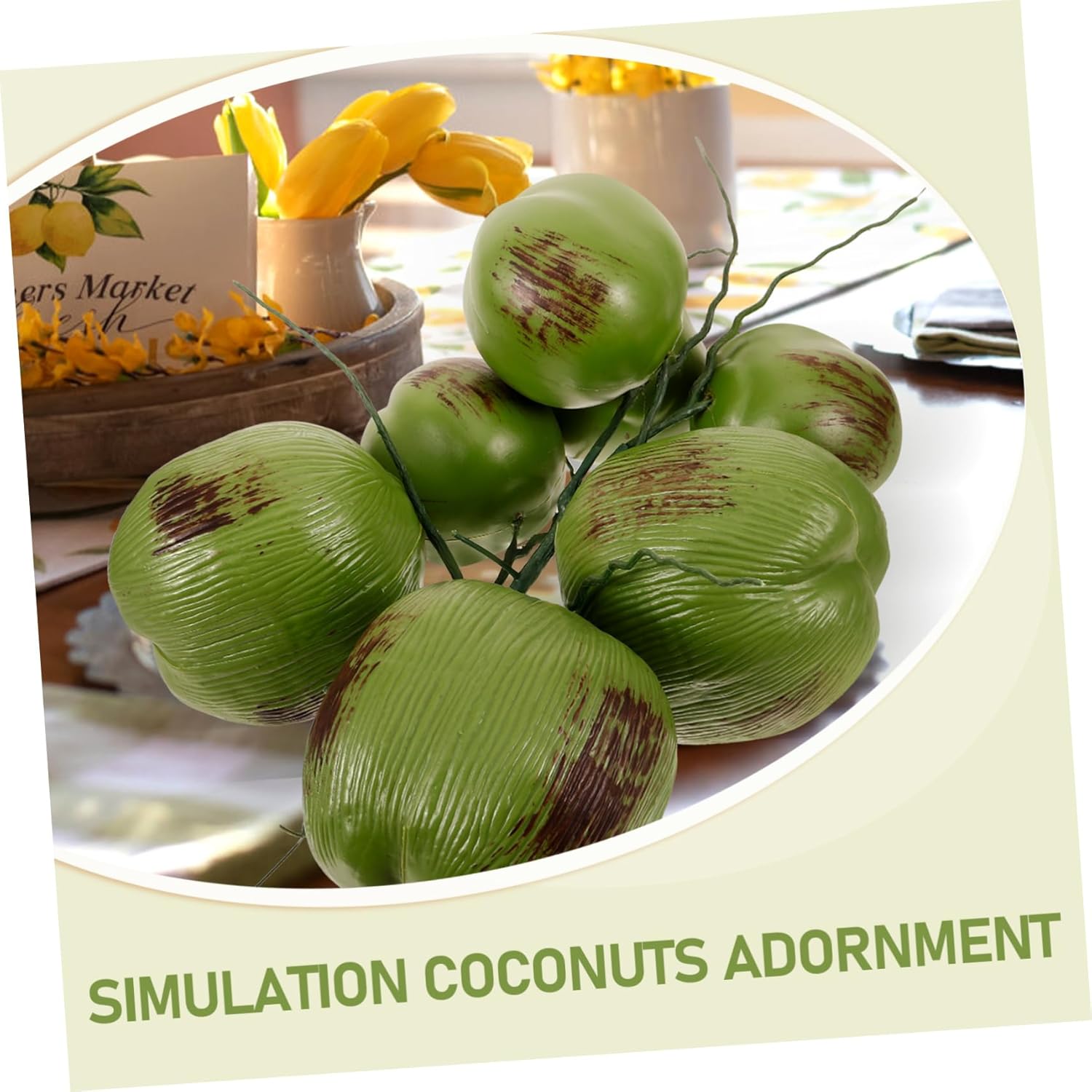 1 Bunch Artificial Coconuts Simulation Fake Party Decor Reusable Realistic Model for Wedding Table Photography Props Home Garden Office Display