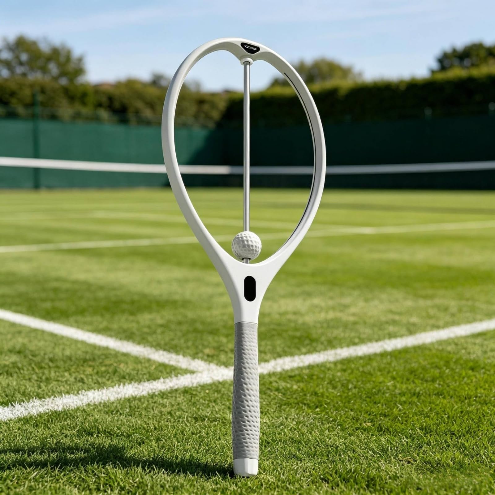 Baoblaze Dispositivo di Allenamento Tennis Racchetta Attrezzo Palestra Strumento Pratica con Asta Guida E Palla Integrata in Alluminio Impugnatura Antiscivolo