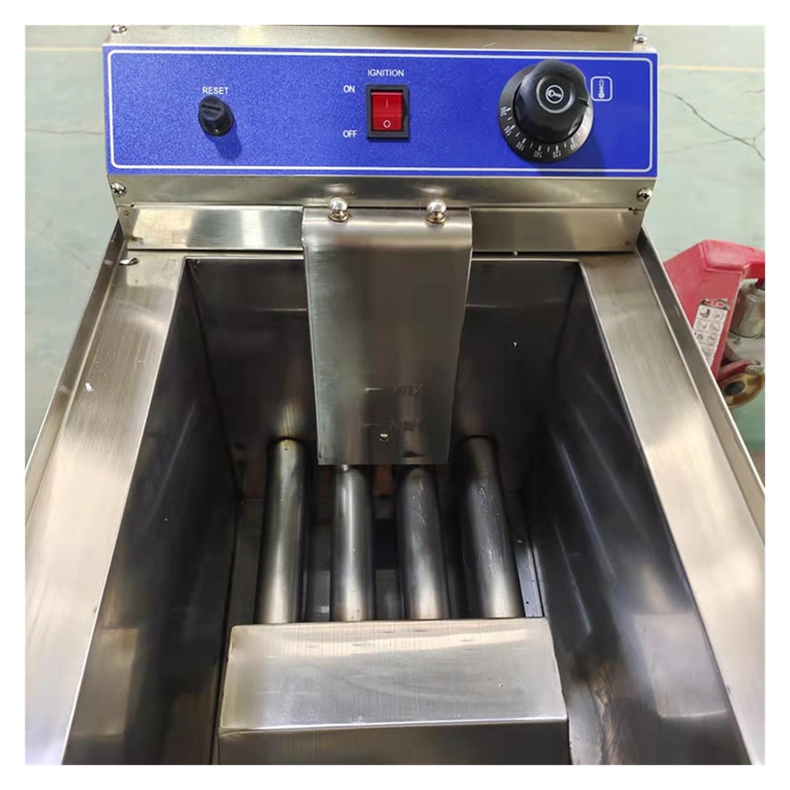 Máquina freidora de gas 18 litros, válvula aceite escritorio un solo cilindro, equipo frito francés for pollo Cocina Fácilmente Una Gran Variedad Alimentos