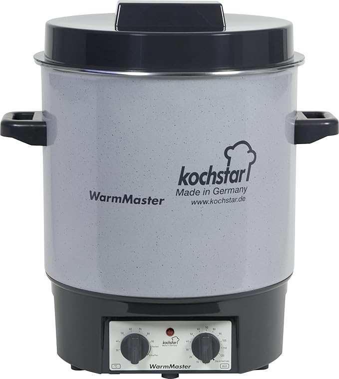 Kochstar Einkochautomat WarmMaster S (Einkochtopf / Einkocher mit Uhr, Heißwasserspender, 1800 W, 230 V, 27-29 L) 24118, aus Emaille