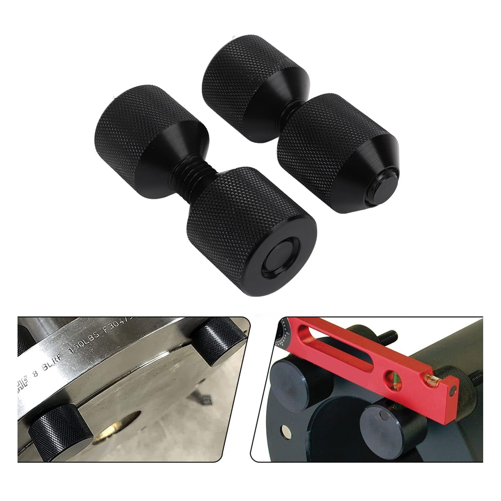 SUNGOOYUE 2 PCS FLANGE ALIGNAGE PINE BOURNAGE LOCAGE DE LOCATION DE LA PINE GUIDE BUNE PIN 1-1/8 Pouces Deux Trous Set Épingles à Double Trou Filetées en Aluminium avec Outils