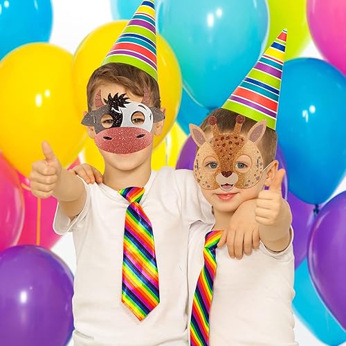 Miniatura 4 de 48 máscaras de animales de safari para niños, para fiesta del bosque, máscaras de papel para niños, temática de safari en la selva, fiesta de