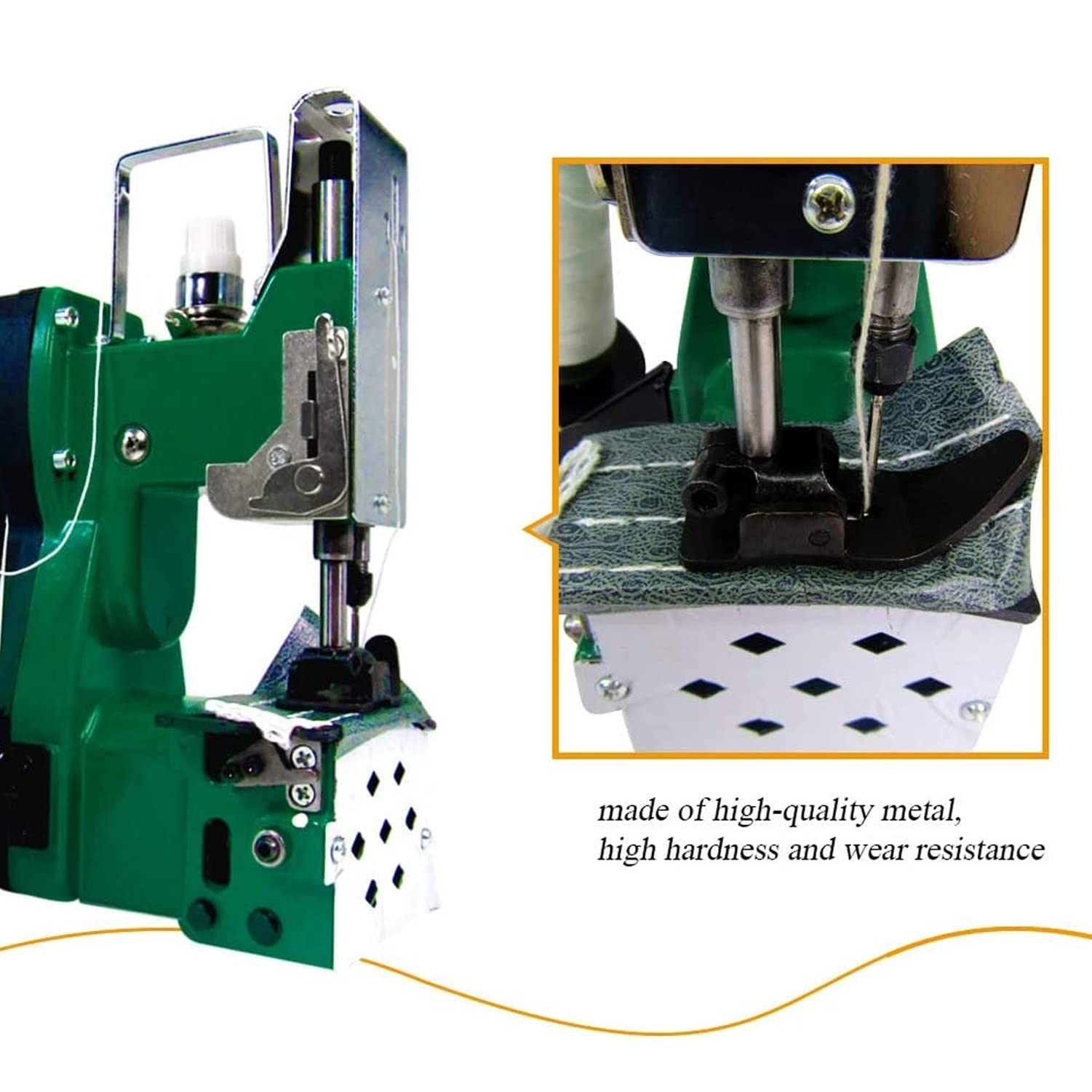 Macchina da cucire elettrica portatile, ideale per sigillare sacchi, sacchetti in tessuto, sacchetti di riso, sacchetti di carta e sacchetti di plastica