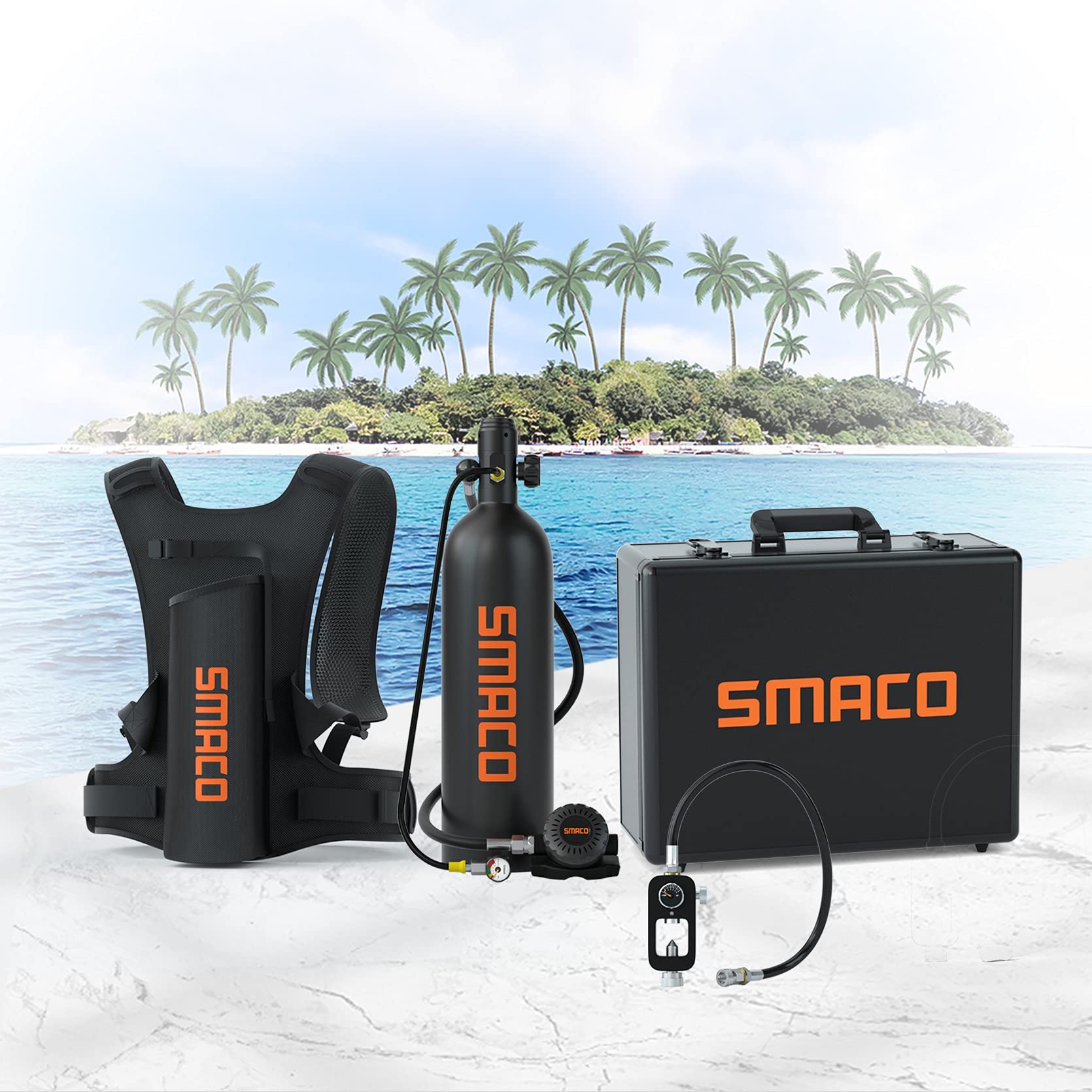 Buy SMACO Mini Scuba Tank 1.9L Capacity Diving Oxygen Tank Support 25
