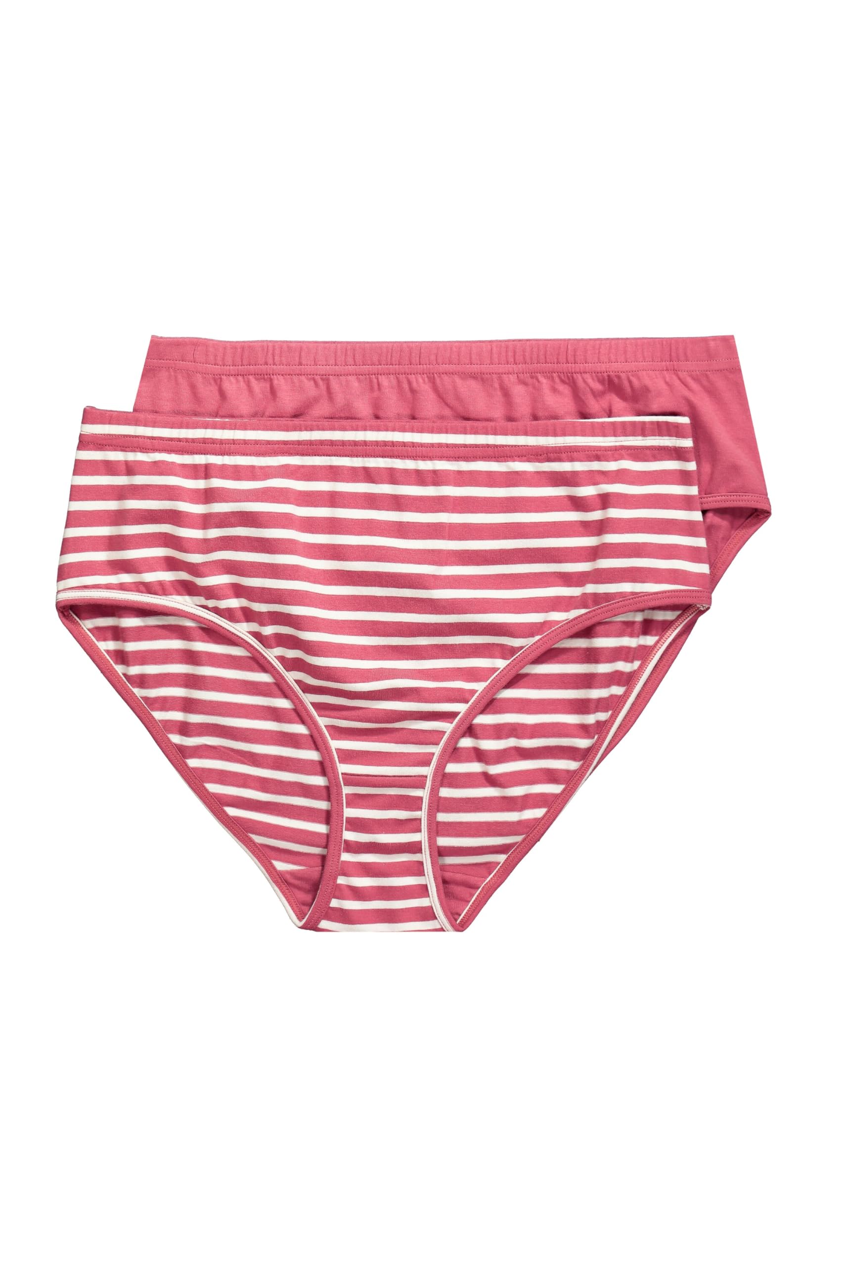 Ulla Popken Womenswear Plus Size Curvy Eco Cotton Panties raspberry 58+ 837140540-58+