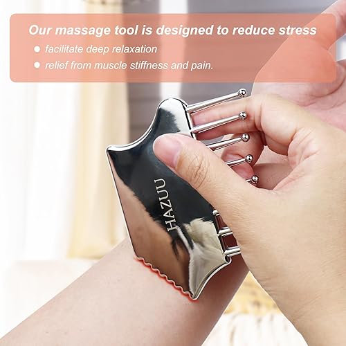 Miniatura 5 de Masajeador portátil de acero inoxidable para el cuero cabelludo, herramienta de raspado Guasha para cabeza, cuello, hombros, piernas y brazos, ideal