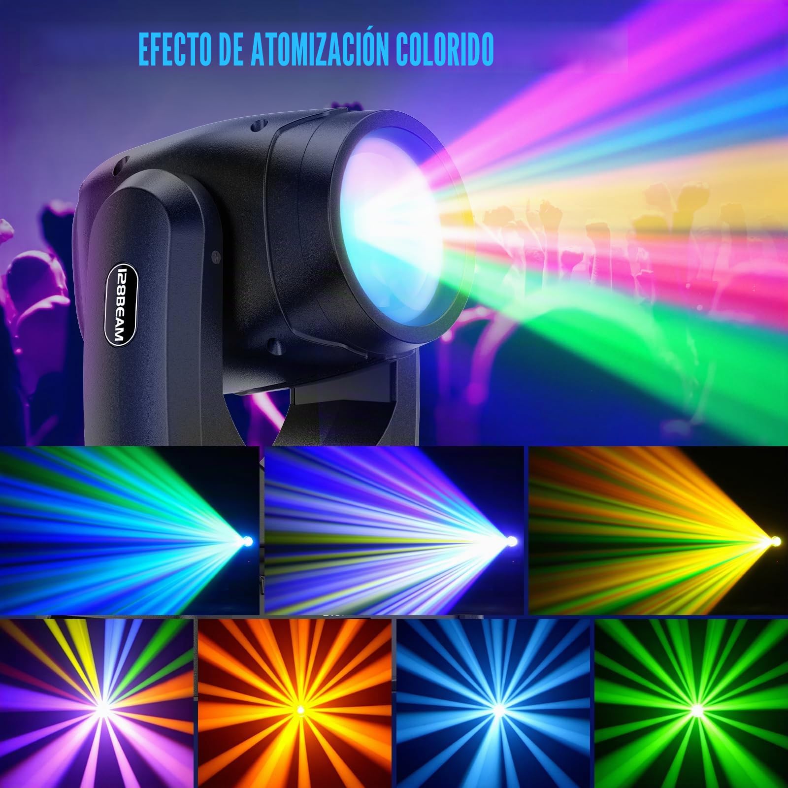 2 unidades 150W Cabeza Movil LED Beam DMX512 Luces Discoteca Luces Led Escenario RGBW Cabeza Led Discoteca con Prisma para DJ, Disco Party, Bar Club Nocturno