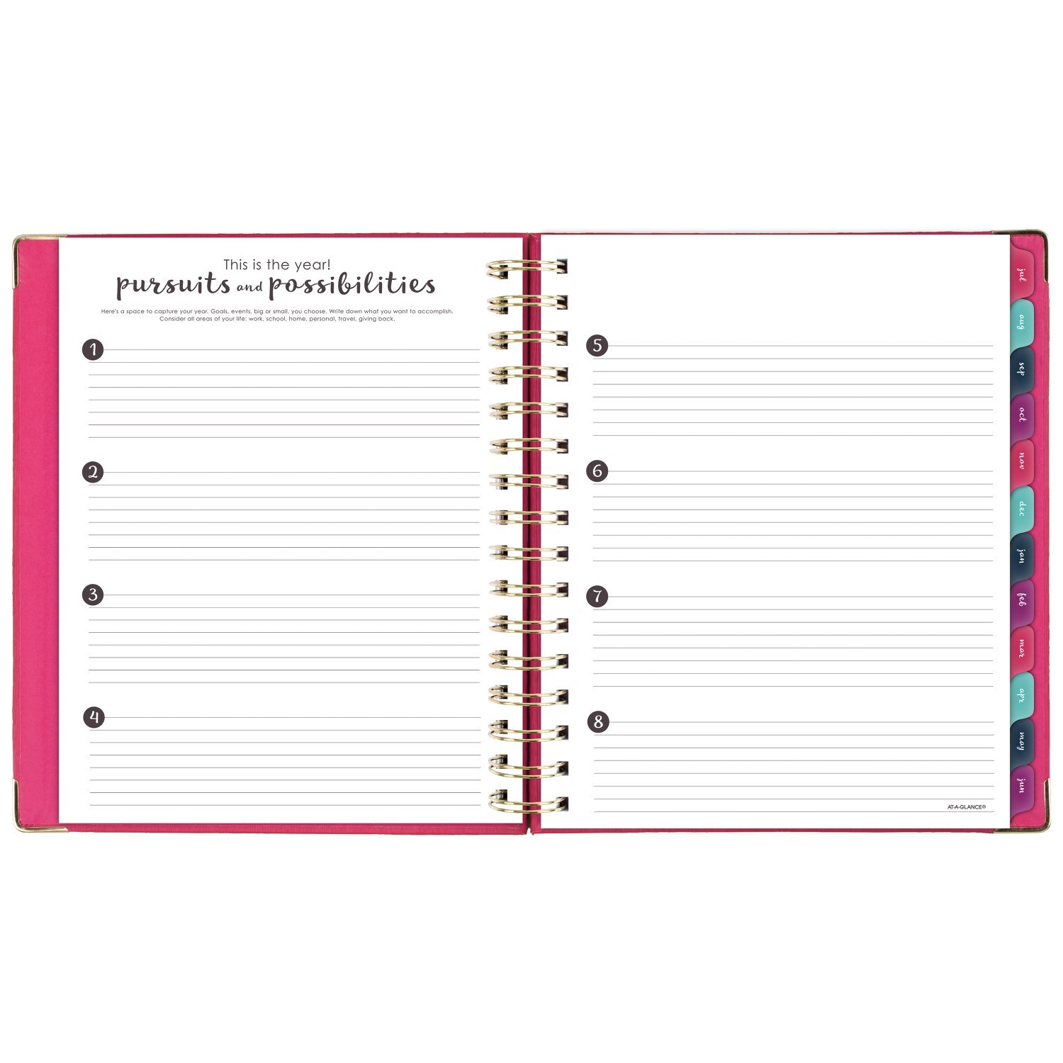 AT-A-GLANCE 2018-2019 Akademischer Jahresplaner Wochen- und Monatsplaner, Medium, 6-7/8 x 8-3/4, Hardcover, geprägtes Kunstleder, Harmonie, Rosa (6099-805A-27)