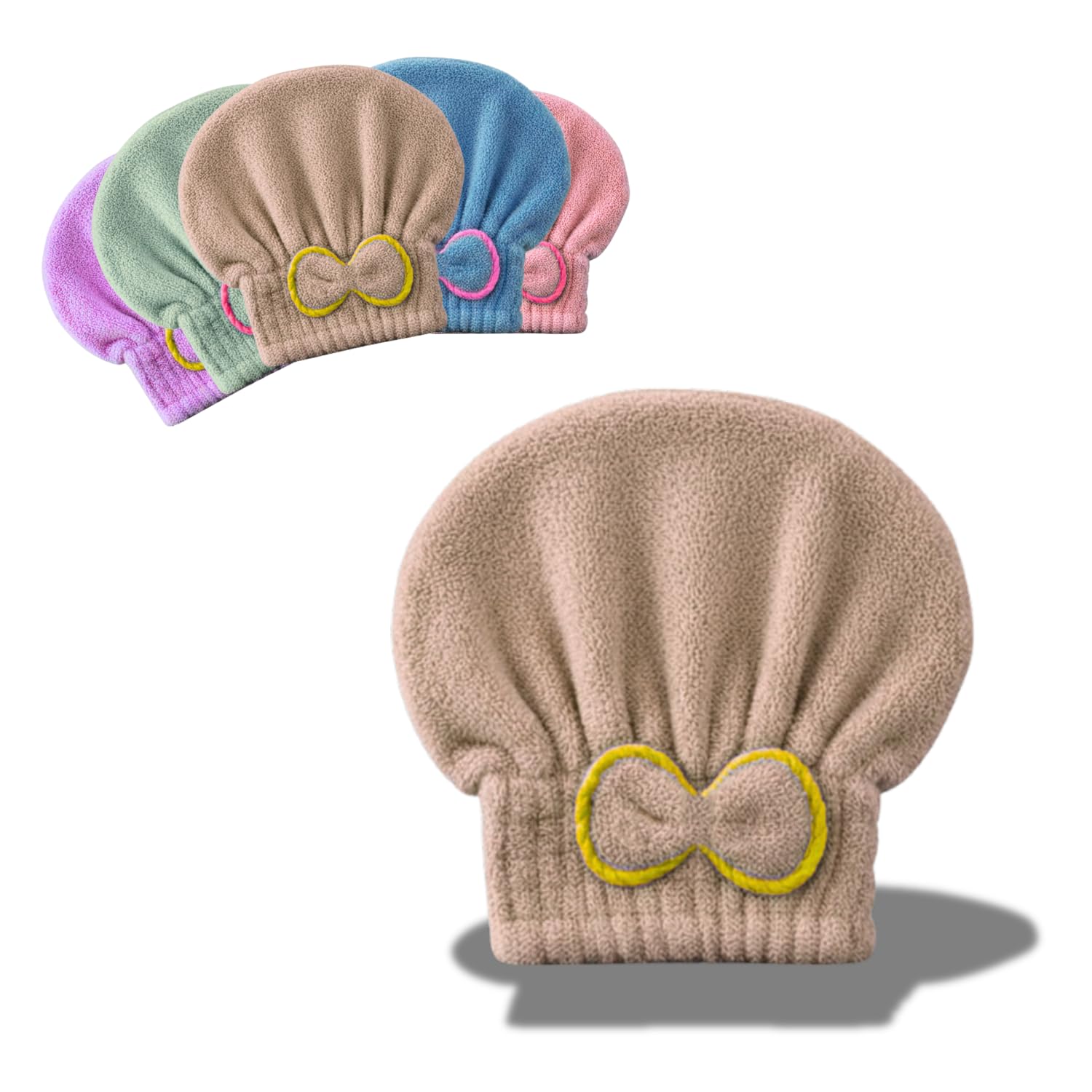 Stock Líder Microfiber Hair Towel, Towel for Drying Hair, Drying, Fast, Absorbent, Wet Hair, Lightweight, Soft, Turban, Hair, Anti-Frizz, Adjustable, Multifunctional (Beige)