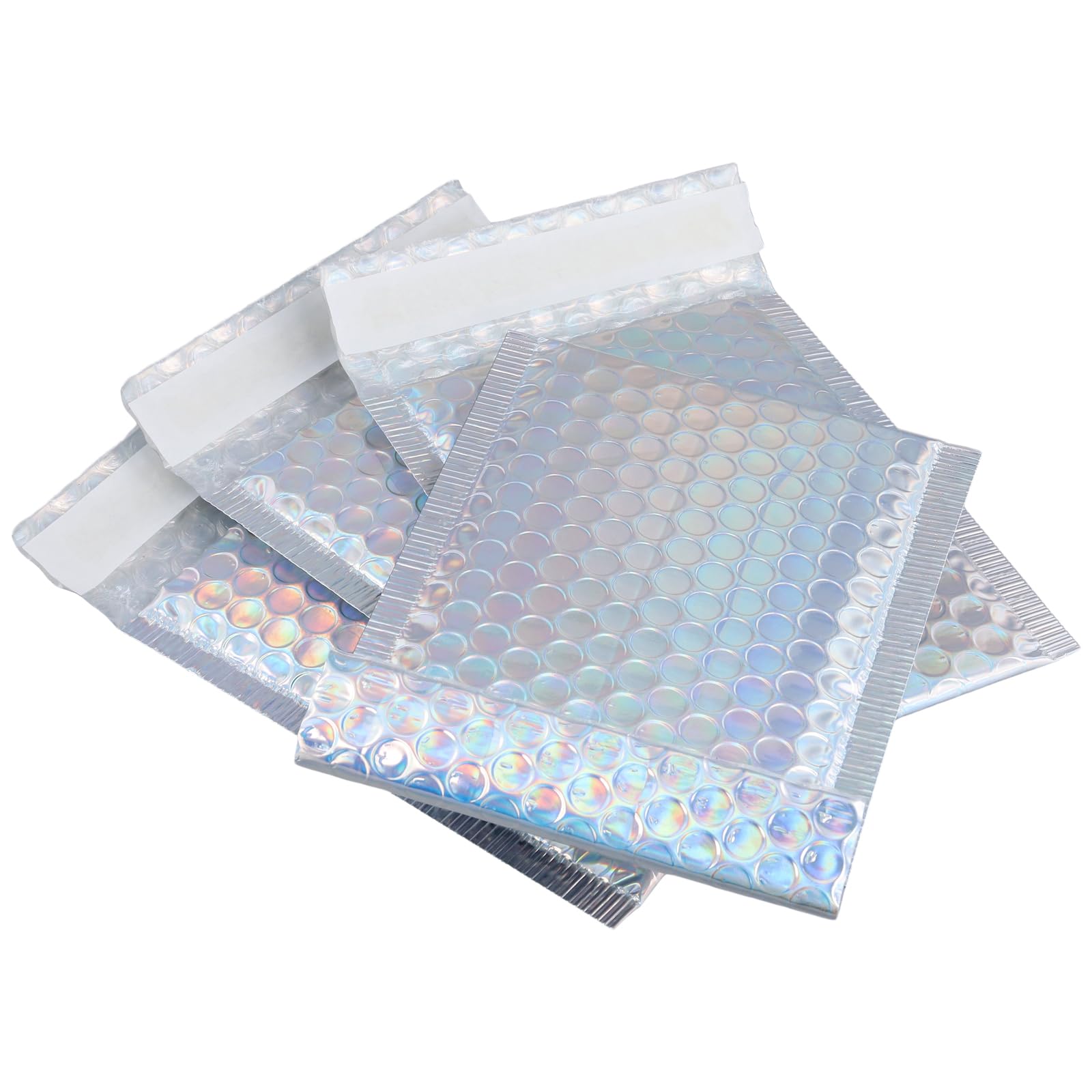 ZOENHOU Lot de 100 enveloppes à bulles pour envoi postal, rembourrées, autocollantes, imperméables et résistantes aux chocs - 12,7 x 15,2 cm - Argenté