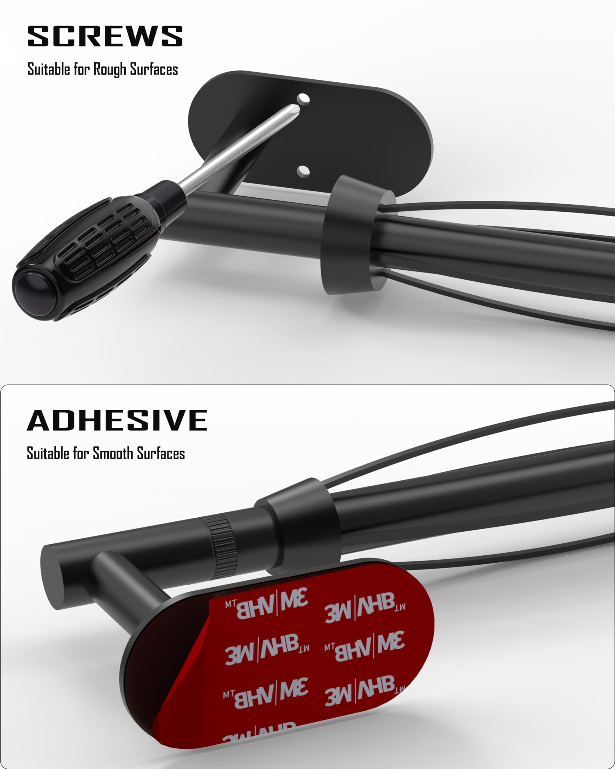 Porta Rotolo Da Cucina Sotto Pensile In Acciaio Inox SUS304 - Con Smorzamento E Strappo A Una Mano - Installazione Adesiva O A Vite - Nero - 2