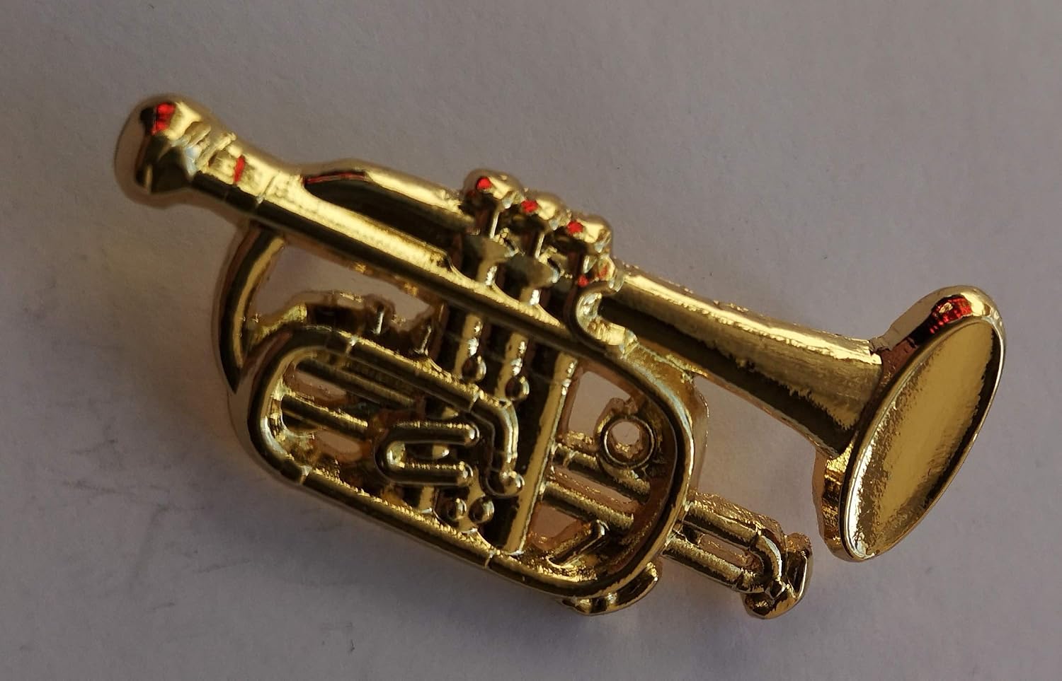 Polished Cornet gold-plated pin badge image 2