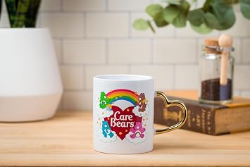 Silver Buffalo Care Bears Rainbow, Ceramic Mug, Sculpted Heart Handle, 14oz