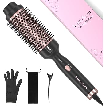 Tresses Touch Thermal Brush, 1.77 Inch Styling Brushes, Negative Ions, Heat Brush, Round Brush with 2 Temperature Levels, Uni