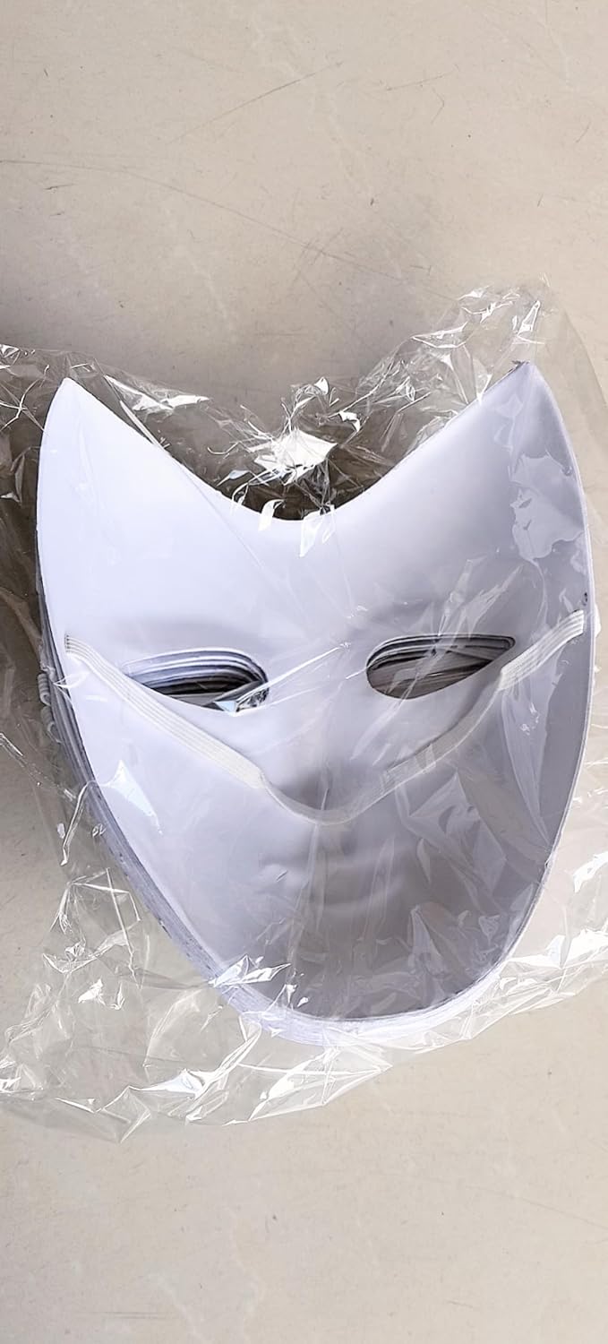 Paintable Paper Masks for Carnival, Cosplay, Halloween Party Women Men DIY White Paper Mask, Masquerade, Pulp Blank for Painting 10 Pack