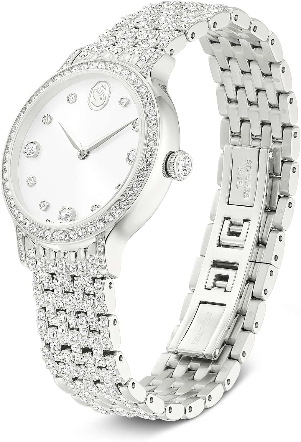 Swarovski Imber Watch, Swiss Made, Metal Bracelet, Silver Tone, Stainless Steel