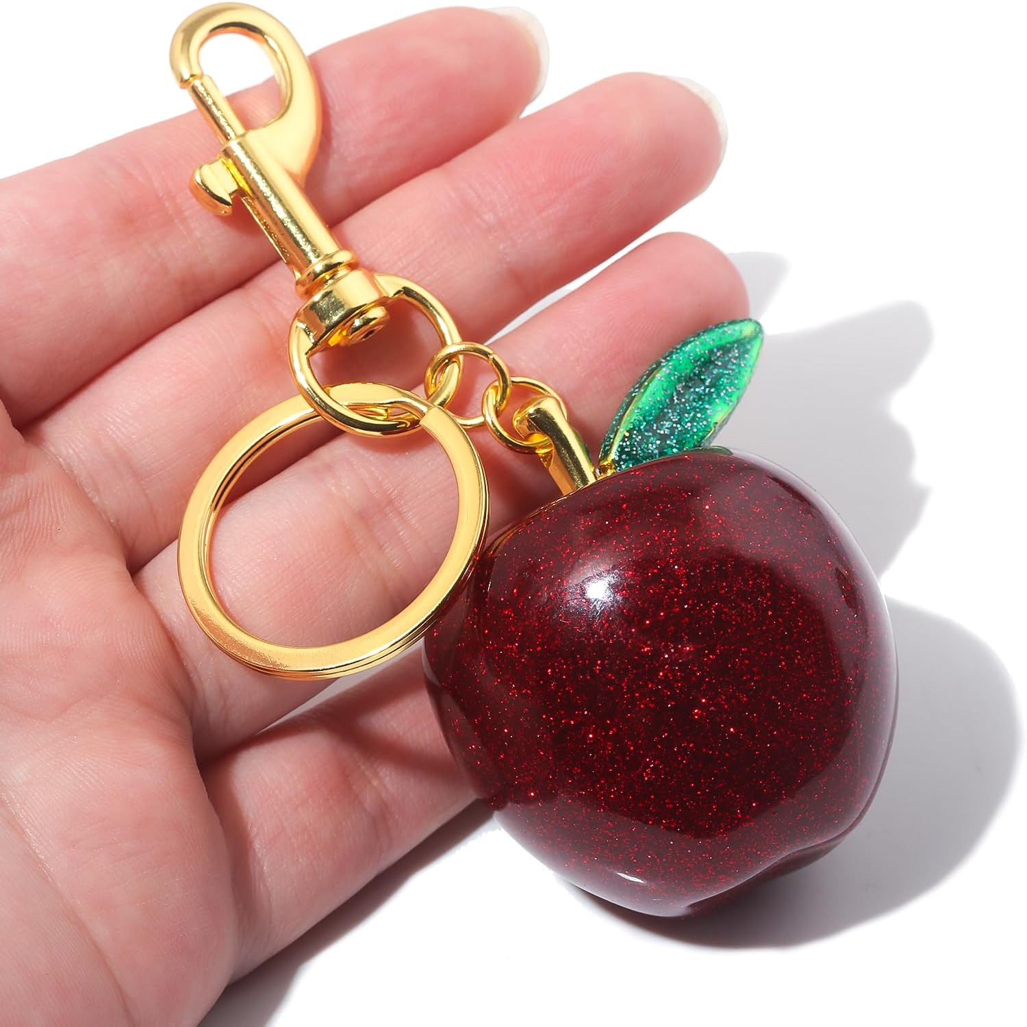Fruit Bag Charm Keychain - Gold Key Chain, Cute Purse Handbags Accessories - Beautiful Gift for Women - Image 2
