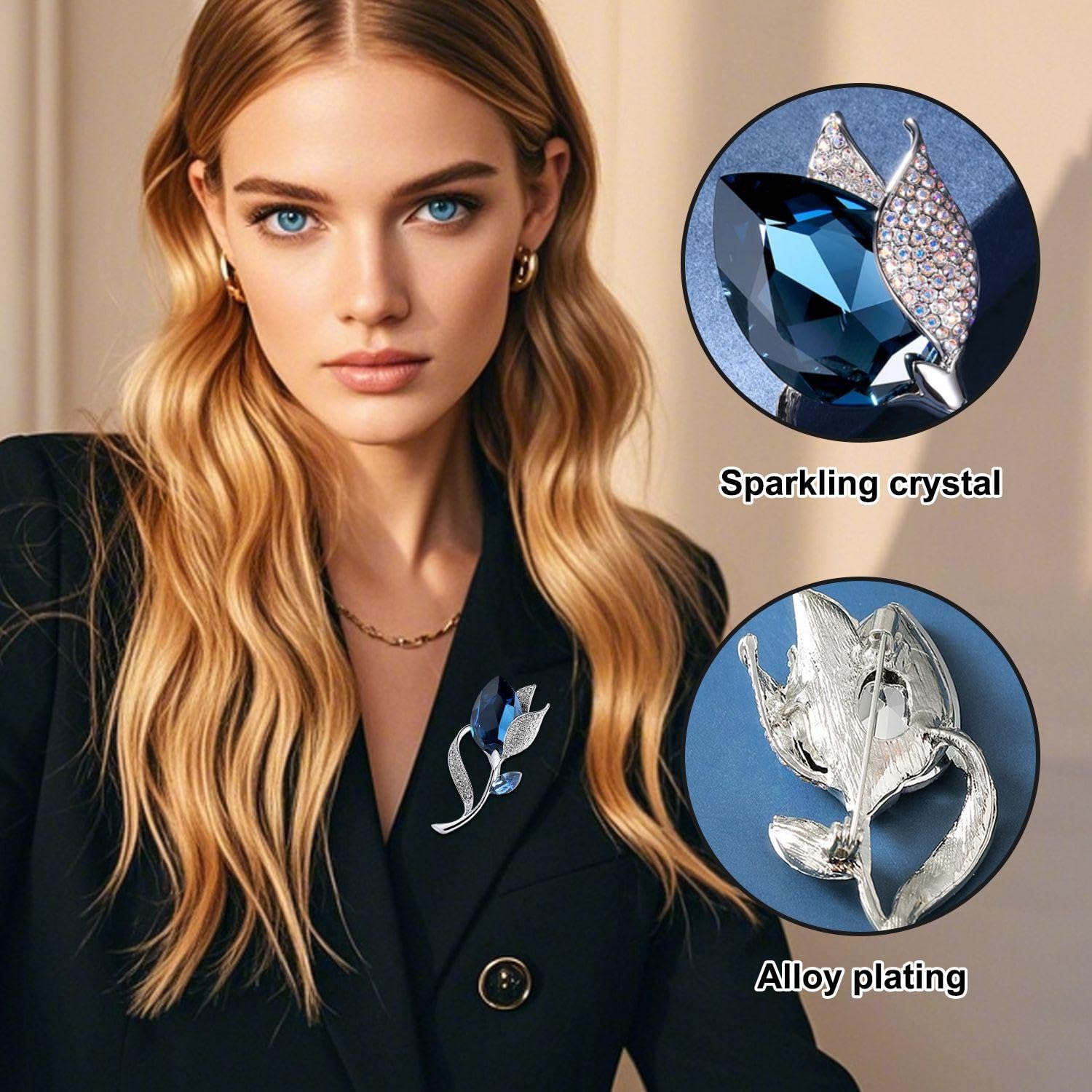 Broches de Tulipanes de Cristal, Broches Elegantes para Ropa, Broches Versátiles Personalizados