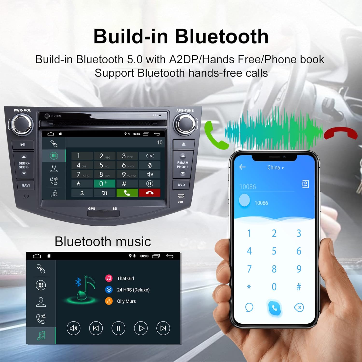 Tор Brаndѕ Car Multimedia GPS Navigation for Toyota RAV4 2006-2012 Double Din Android 10 Auto Radio Stereo CarPlay Support 4K Video (Radio) (DVD Player, 7 inch, Octa Core 4GB RAM 64GB ROM)