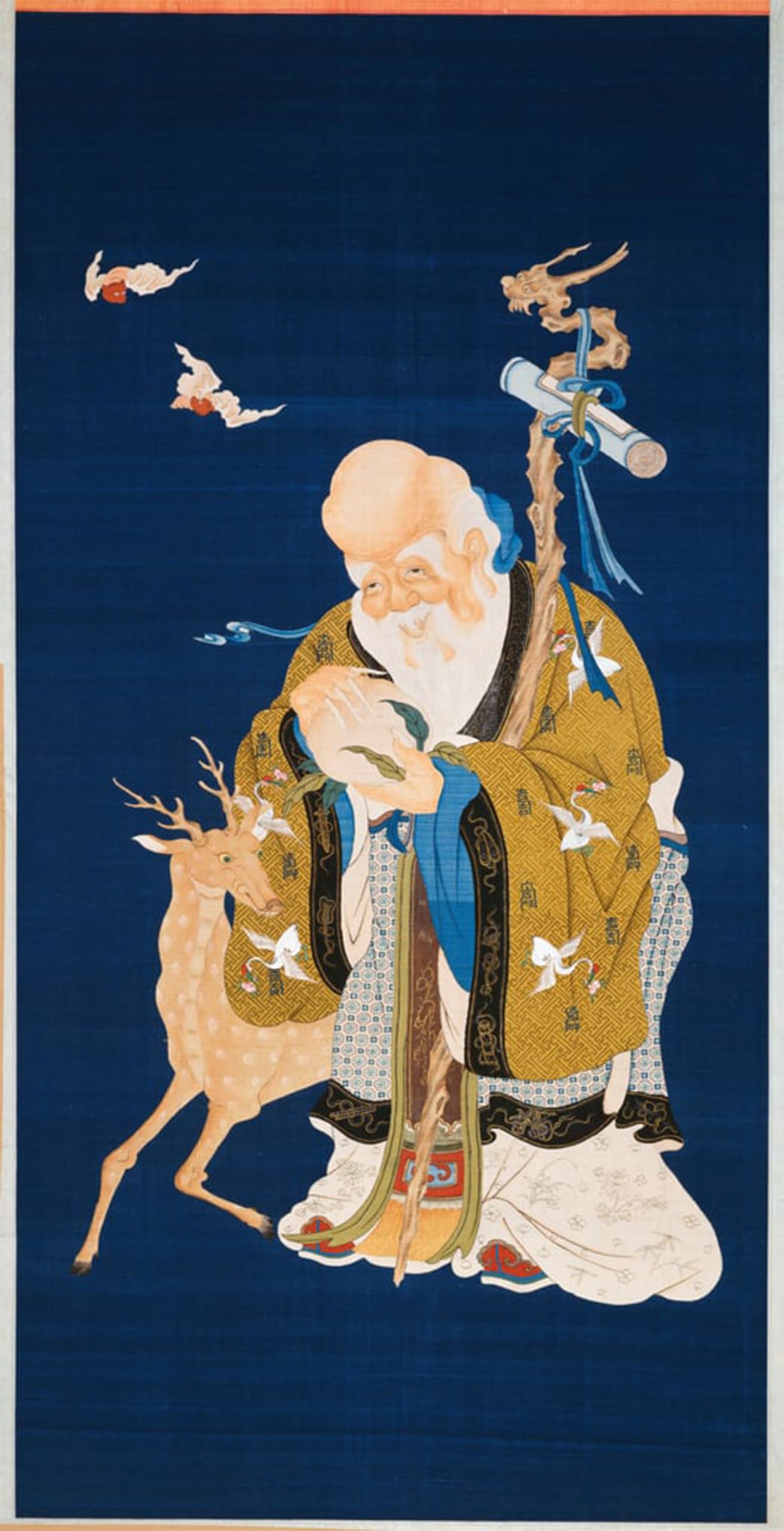 Mural de lienzo Dinastía Qing para decorar despachos y salones elegantes 5