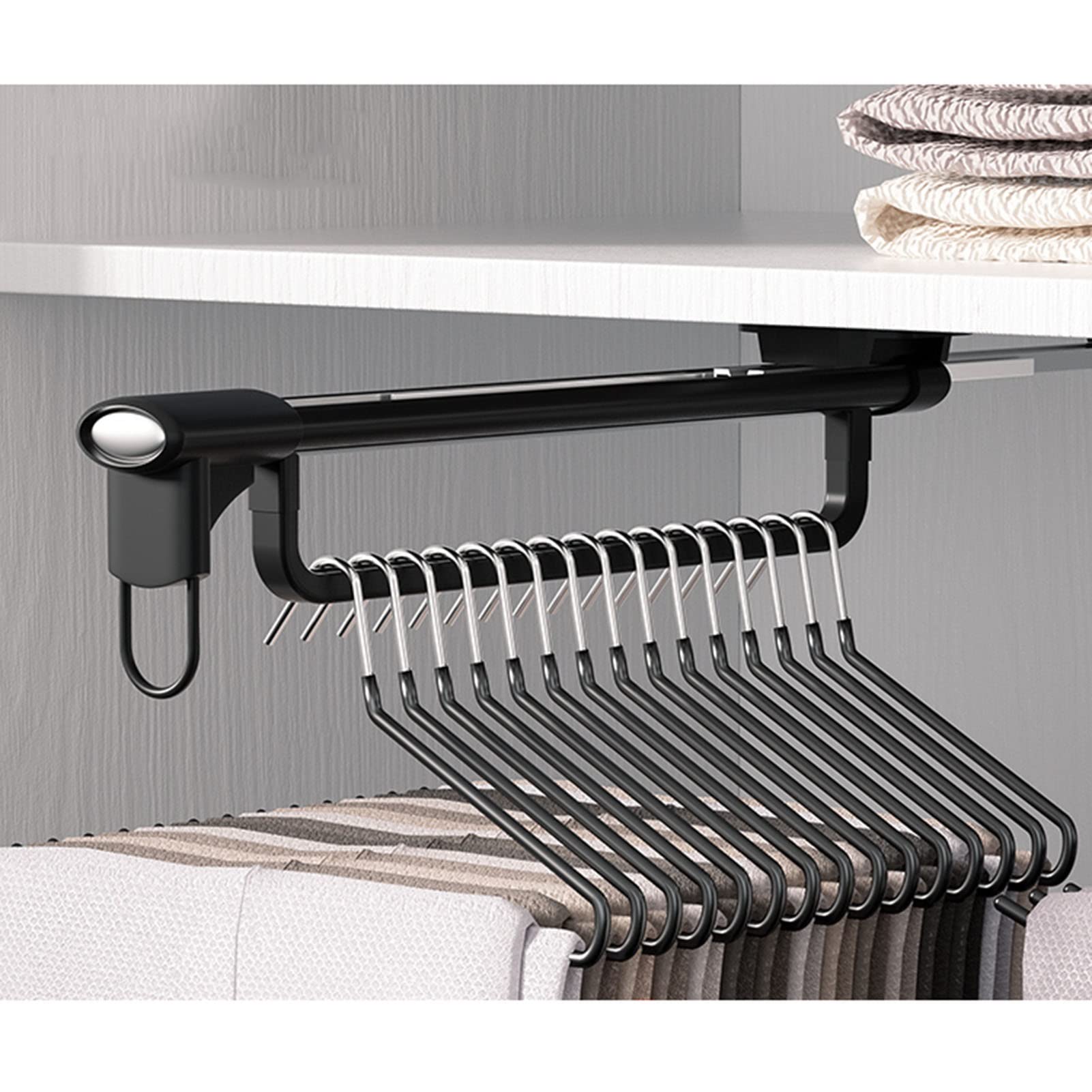 Perchero extraíble de 25-55 cm para ropa organizador ajustable de acero pesado para armario