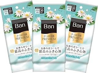 Ban(バン) さっぱり感PREMIUMシート パウダーinタイプ ウォーターリリ―の香り 30枚入×3個パック