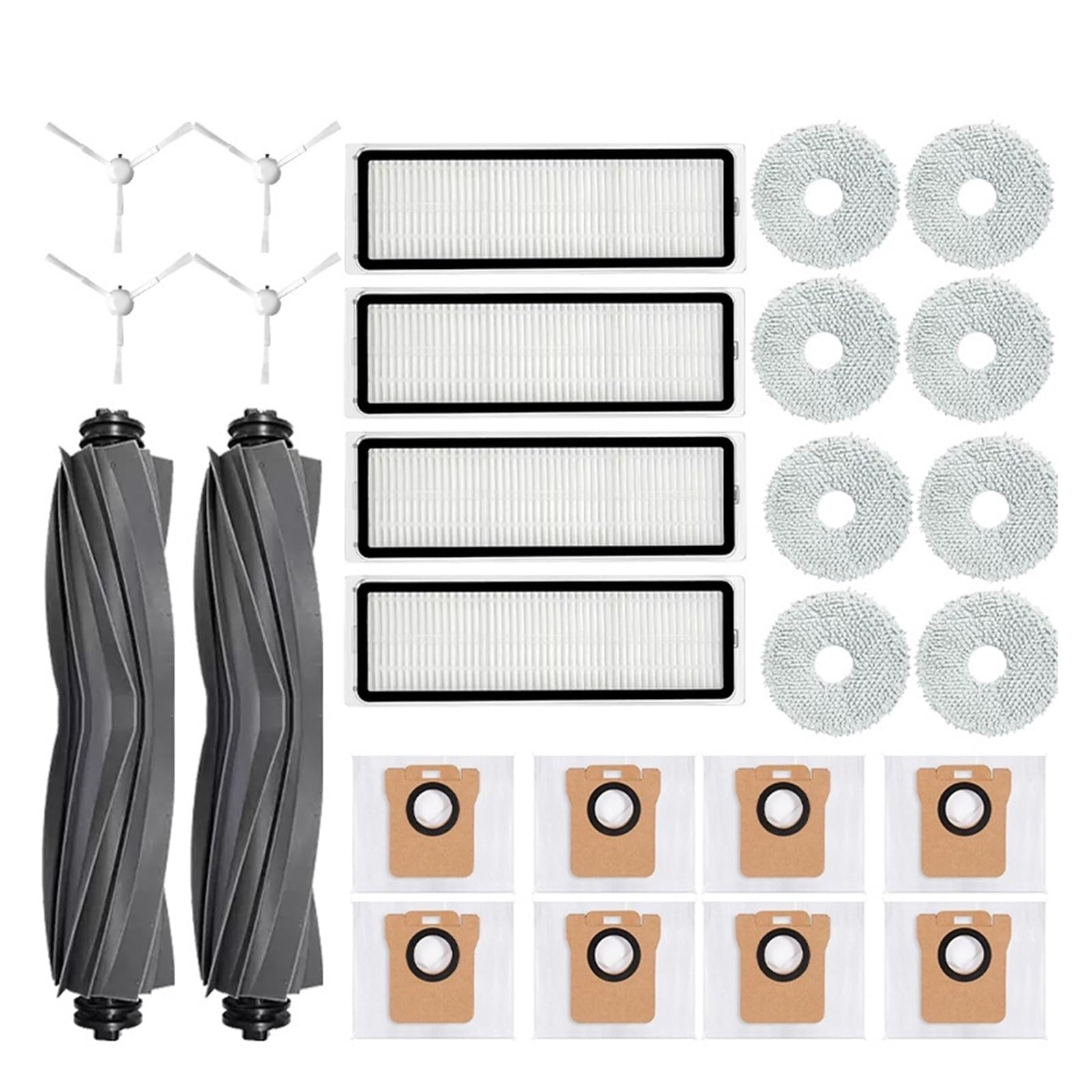 Kompatybilny z odkurzaczem Xiaomi Robot Vacuum X20 + / X20 Plus Worek na kurz Mop Akcesoria Główna szczotka boczna Filtr Zamiennik Części Acement(Army green)