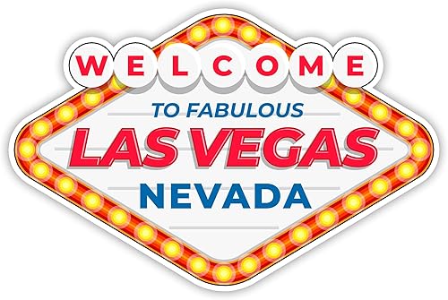 Adhesivo de vinilo con letrero de Las Vegas, calcomanía de bienvenida a las fabulosas Las Vegas, calcomanías de equipaje de viaje (4 x 2.6 pulgadas) Adhesivo de vinilo con letrero de Las Vegas, calcomanía de bienvenida a las fabulosas Las Vegas, calcomanías de equipaje de viaje (4 x 2.6 pulgadas)