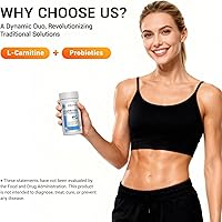 Vista 2 de DrBioCare Suplemento de probióticos de L-carnitina, contiene L-carnitina, probióticos, café verde en polvo, extracto de yerha mate, extracto