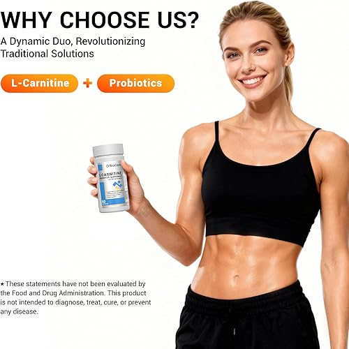 Miniatura 2 de DrBioCare Suplemento de probióticos de L-carnitina, contiene L-carnitina, probióticos, café verde en polvo, extracto de yerha mate, extracto de