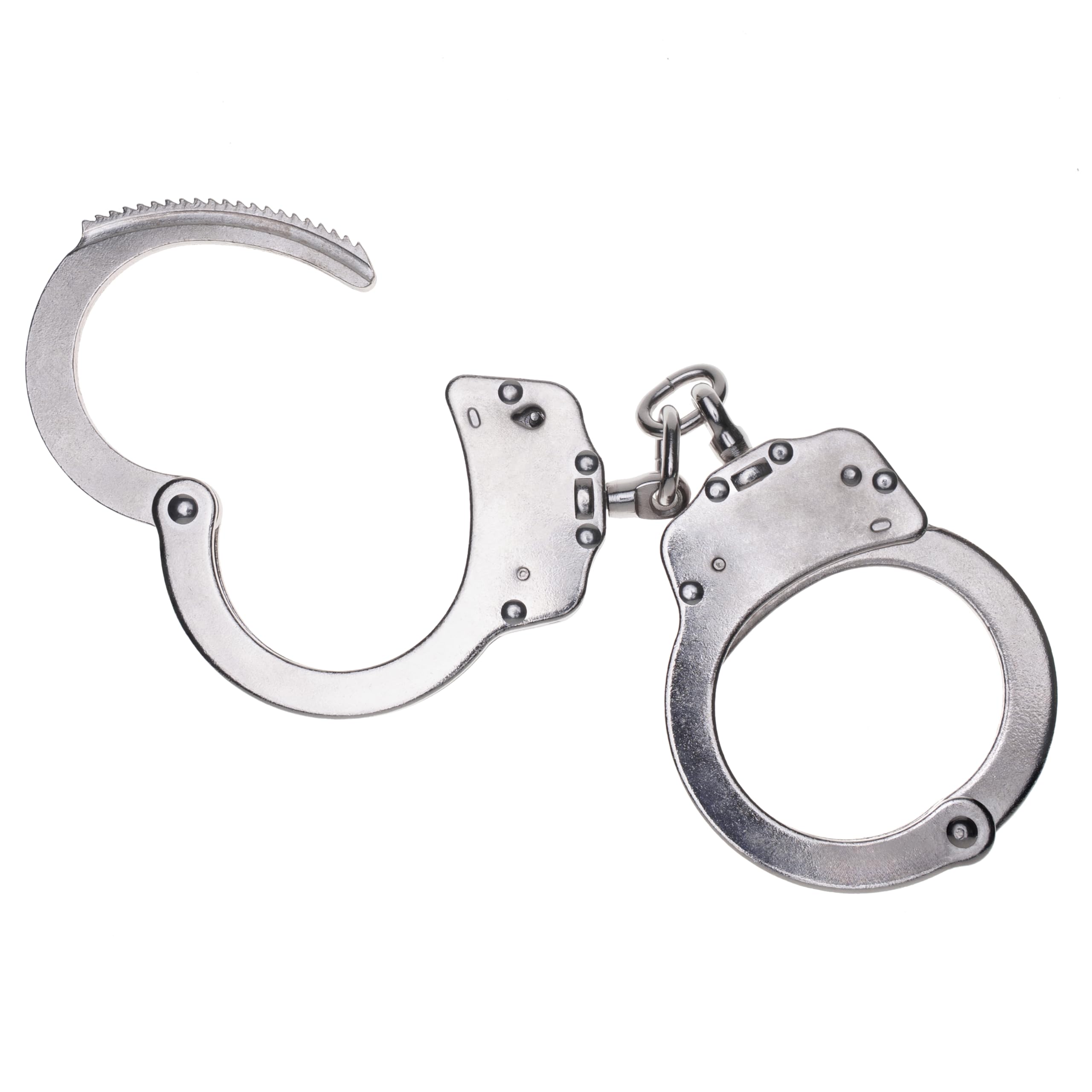 Armeria Lamanna Manette Polizia Vero, esposas profesionales de acero, doble cierre, incluye dos llaves, 20 posiciones, acero al carbono, medidas 23,5x9x1,5 CM