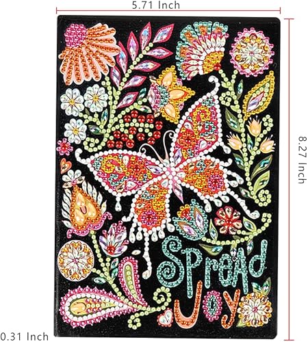 Miniatura 5 de Kits de cuadernos de pintura artística con diamantes 5D, para difundir alegría, mariposa, cuero, bricolaje, diario con forma especial, cuaderno de