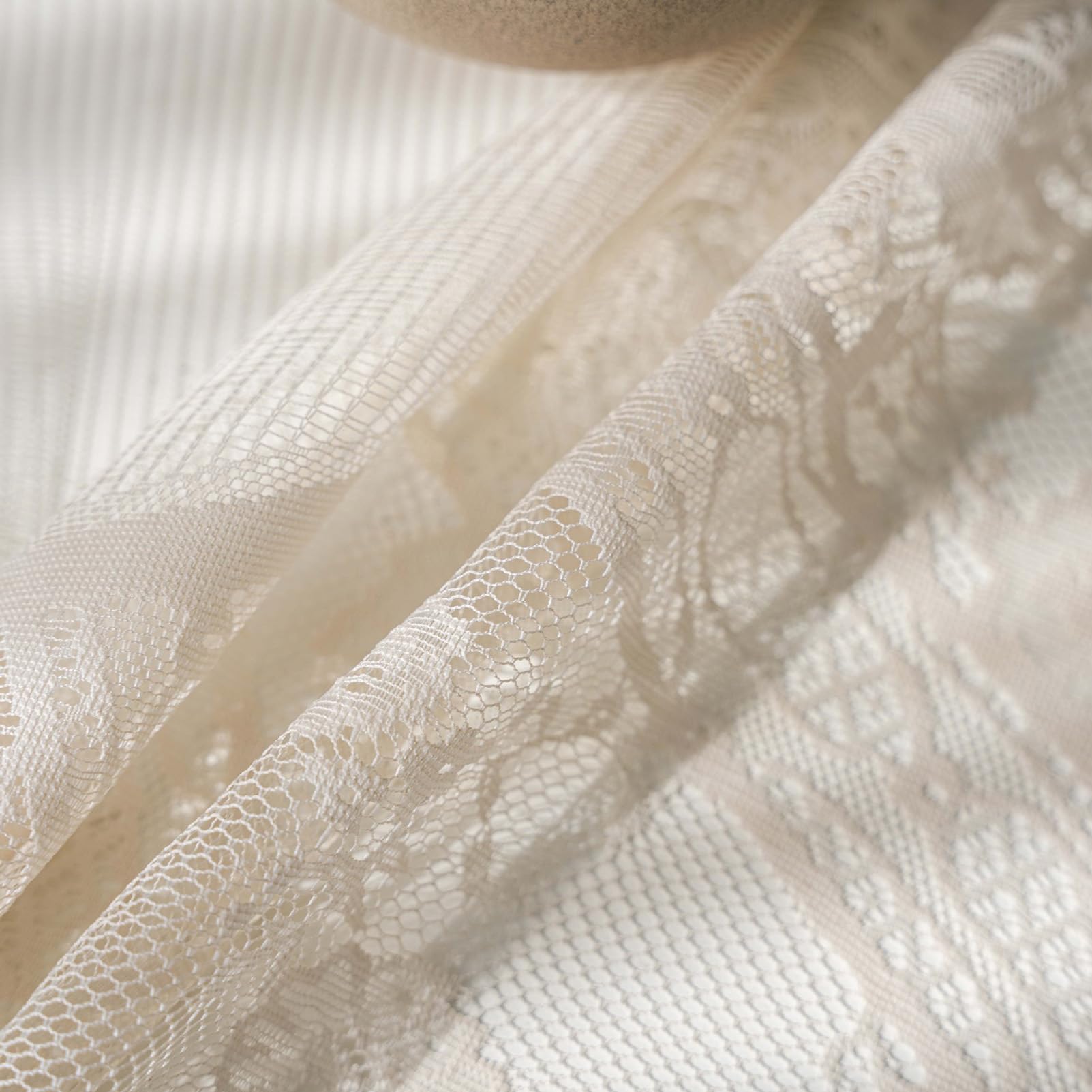 Tovaglia Rotonda In Pizzo Beige Vintage Con Nappe – 150 Cm – In Cotone E Poliestere Per Tavolo Da Pranzo, Matrimoni, Feste E Decorazione Boho - 4