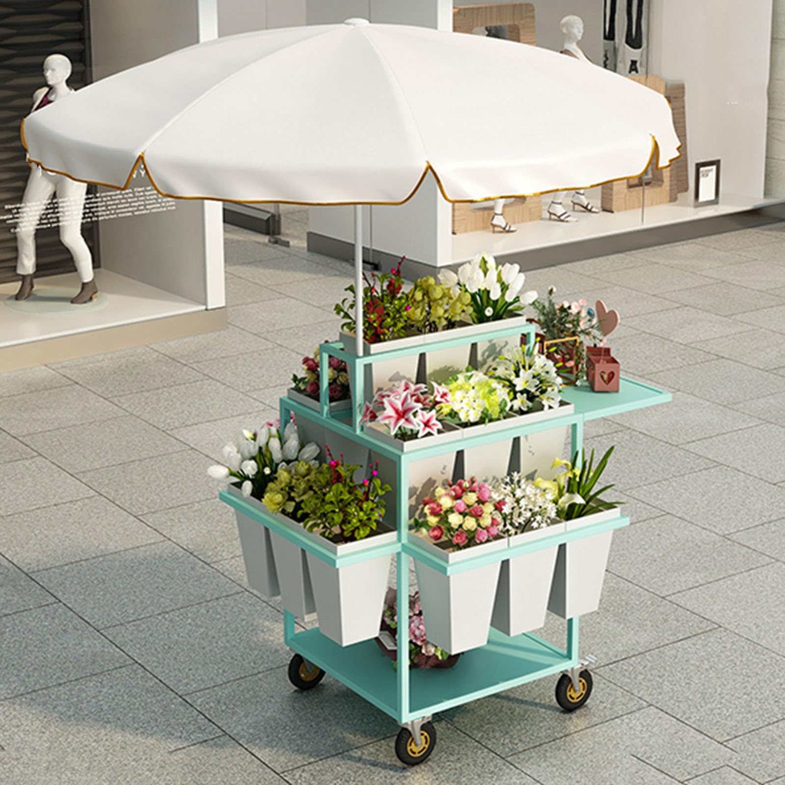 Amazon.com : Outdoor Flower Display Stand, Mobile Metal Flower