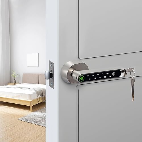 Miniatura 10 de Pomo universal de puerta de huellas dactilares con teclado de asa, entrada sin llave a prueba de niños, seguridad de la información sin red,