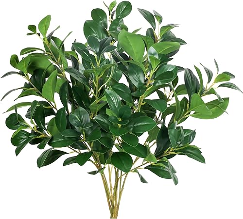 AILANDA 6 tallos y ramas artificiales de 32.3 pulgadas para jarrón, hojas de eucalipto sintético, flores de seda para jarrón, jarrón de suelo,