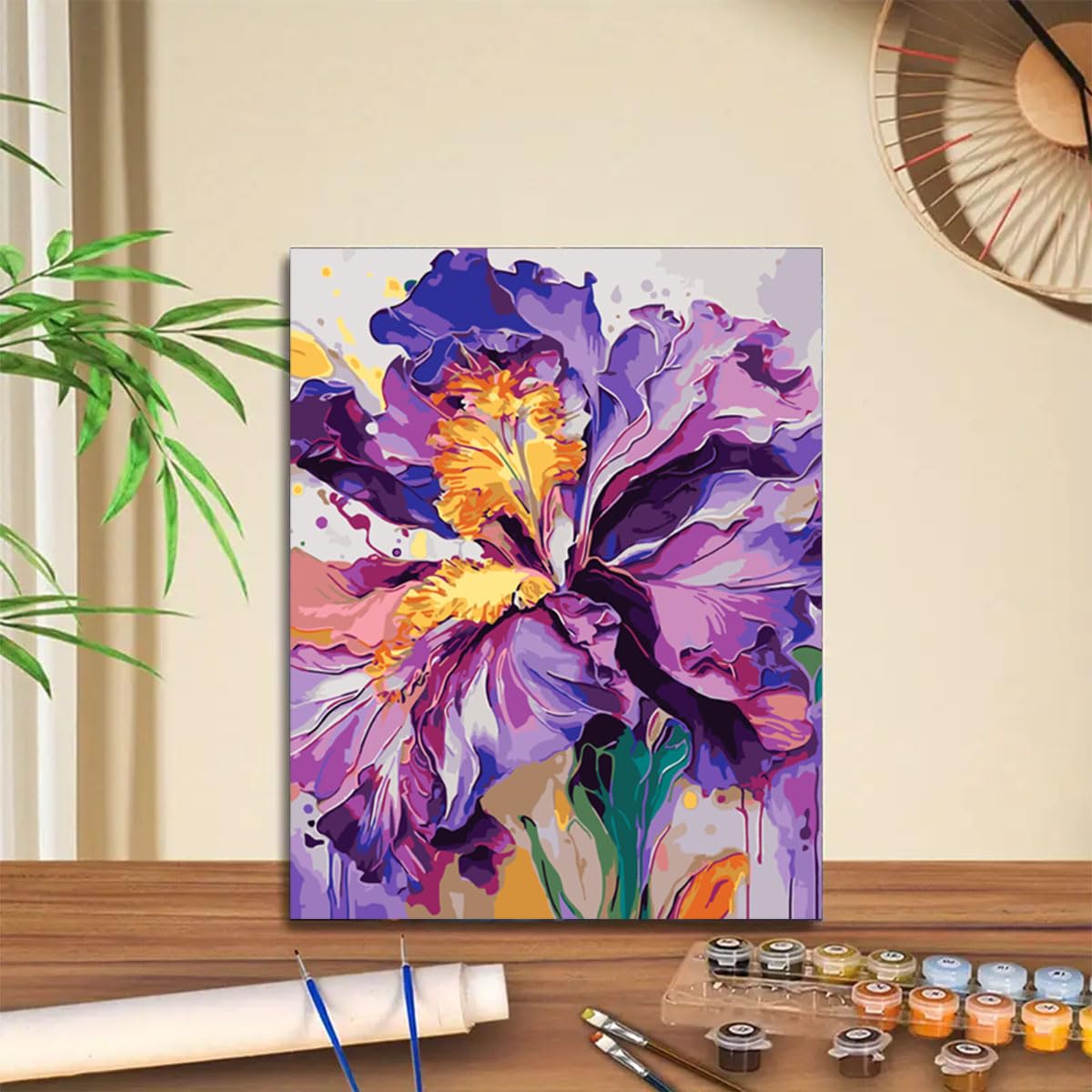 Iris Flower Paint by Numbers Kit - Beginner Adult Art -2