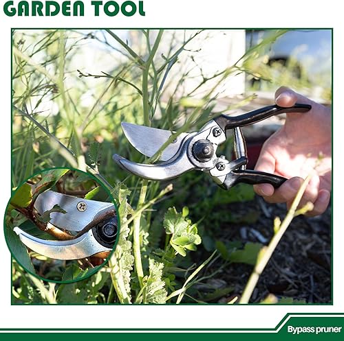 Miniatura 5 de Goleray Garden Tools - Juego de 3 tijeras de jardinería con podadora, cortasetos y tijeras de podar, cortador de ramas para árboles, flores,