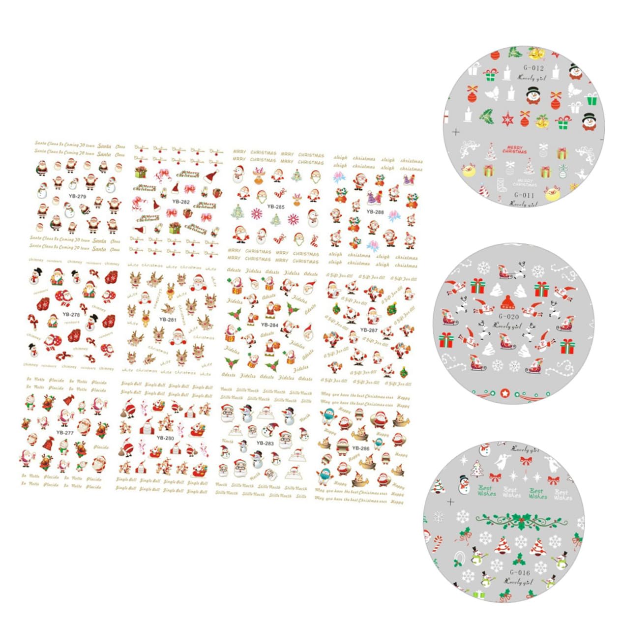 FOMIYES 3 Set Adesivi Natalizi Adesivi Per Punte Natalizie Per i Orecchini i Per Unghie i Per Unghie i Forniture 48 fogli * 3